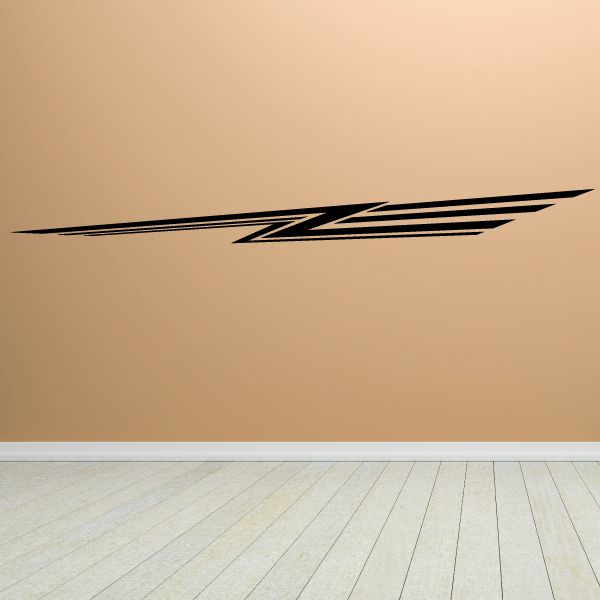 Black vehicle pinstripe vinyl decal with stylized arrow stripe graphic