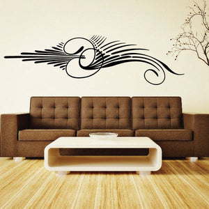 Vehicle pinstripe vinyl decal showing stylized black car with circular wheel accents