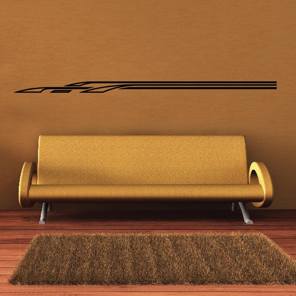 Pinstripe vinyl decal with long black stripe design