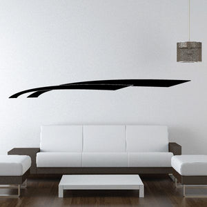Black vehicle pinstripe vinyl decal swoosh for car or wall