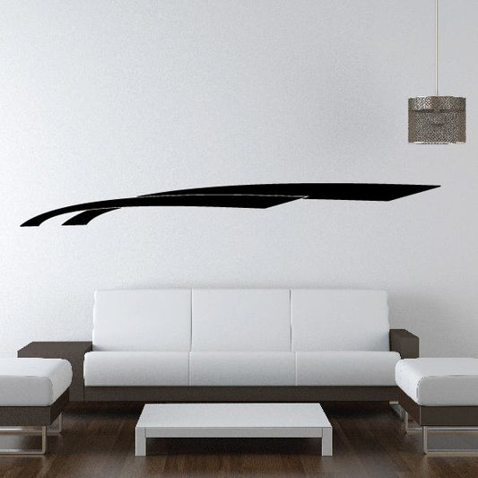 Black vehicle pinstripe vinyl decal swoosh for car or wall