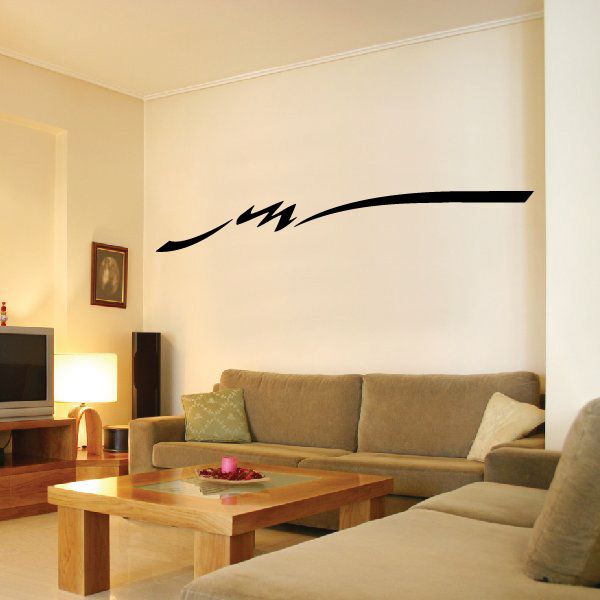 Black pinstripe vinyl decal with swoosh and lightning bolt shape