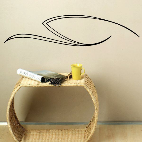 Black vehicle pinstripe vinyl decal with sweeping swoosh outline