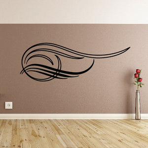 Black pinstripe vinyl decal with stylized triple swoosh flame lines