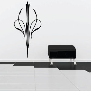 Black pinstripe fleur-de-lis vinyl decal for vehicle or wall