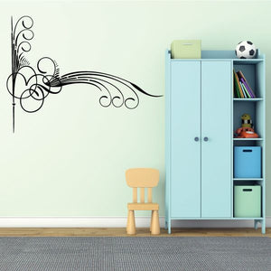 Pinstripe vinyl decal with black swirl scroll and pinstripe shapes