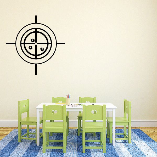 Vehicle pinstripe vinyl decal with circular crosshair target design