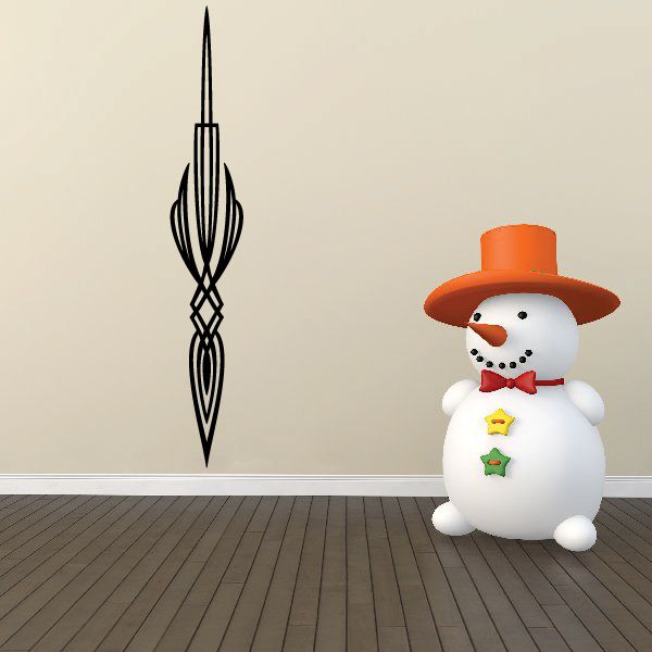 Black vertical pinstripe vinyl decal with diamond and line pattern for vehicle use
