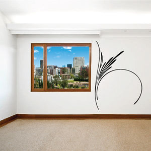 Pinstripe vinyl decal with large circular swirl and curved swoosh lines