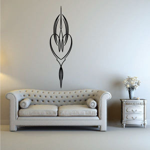Black flame pinstripe vinyl decal with outlined teardrop center