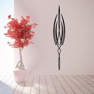 Vehicle pinstripe vinyl decal, black flame-shaped pinstripe graphic