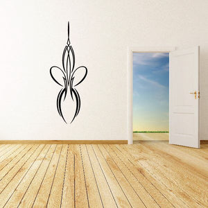 Black pinstripe fleur-de-lis vinyl wall decal