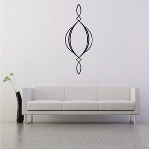 Black pinstripe vinyl decal with stacked teardrop and diamond line design