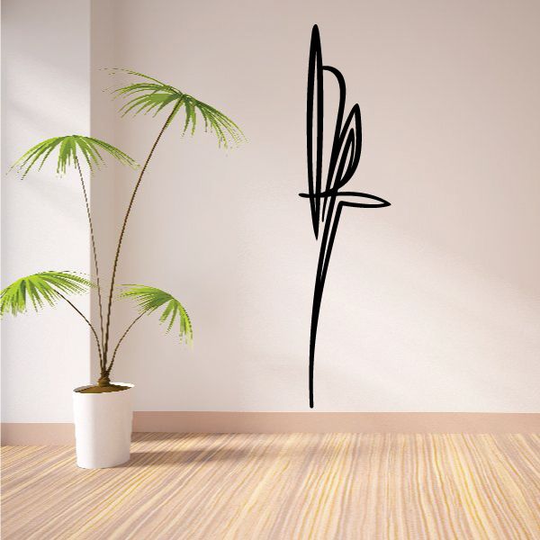 Vehicle pinstripe vinyl decal with black palm tree outline