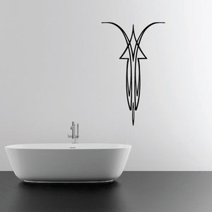 Black pinstripe vinyl decal with mirrored V-trim tribal design for vehicle or wall