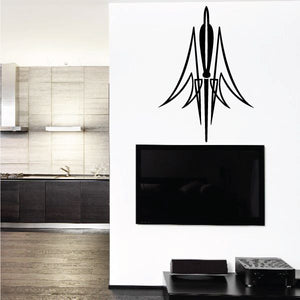 Black pinstripe vinyl decal with tall flame-like design