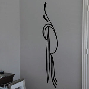 Black pinstripe-style vinyl vehicle decal with flowing abstract lines