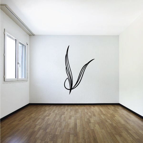 Black pinstripe vinyl decal with swirl V emblem