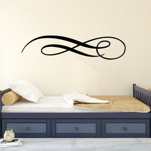 Vinyl pinstripe decal with black infinity-style swirl lines