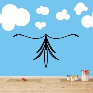 Black line-art vinyl vehicle pinstripe decal with upward flourish center
