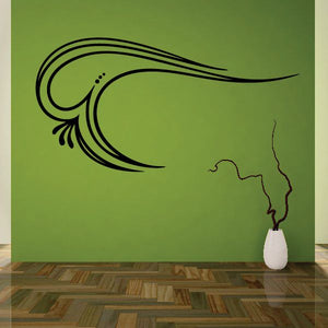 Vehicle pinstripe vinyl decal, black tribal swirl flame graphic