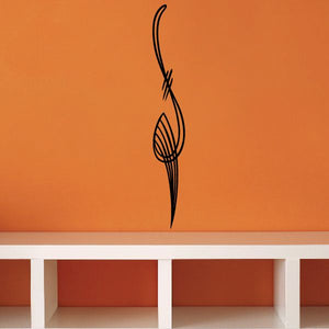 Pinstripe vinyl decal, black abstract flame swirl design