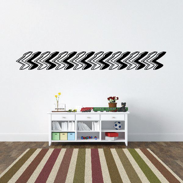 Vehicle pinstripe vinyl decal, black chevron stripe pattern