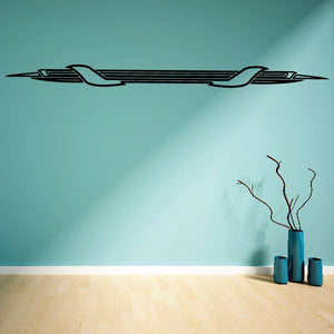 Car pinstripe vinyl decal with stylized racing stripe design in dark color