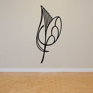 Black pinstripe vehicle vinyl decal with swooping lines and circular graphic.