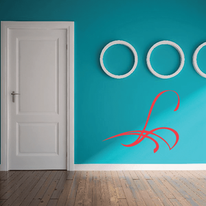 Vehicle pinstripe decal: red swirl with white circular pinstripes