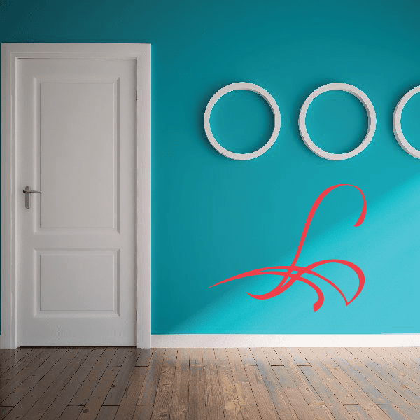 Vehicle pinstripe decal: red swirl with white circular pinstripes
