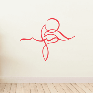 Red vinyl pinstripe decal for vehicle, swirl style