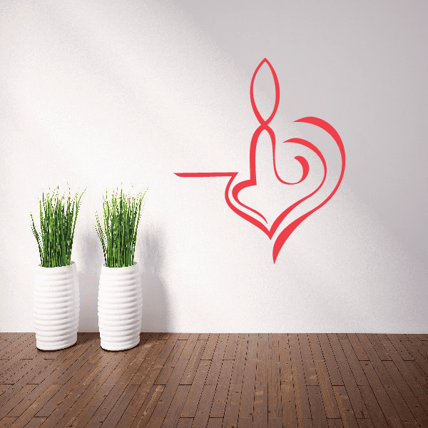 Red flame-style vehicle pinstripe vinyl decal emblem