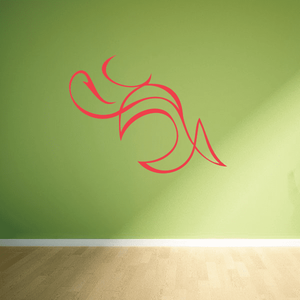 Red vinyl pinstripe decal with curved swirl lines for vehicle doors