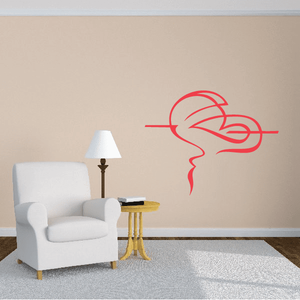Red vinyl vehicle pinstripe decal with sweeping outline and flame-like tail