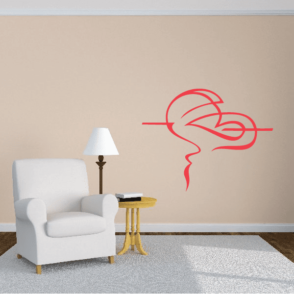 Red vinyl vehicle pinstripe decal with sweeping outline and flame-like tail
