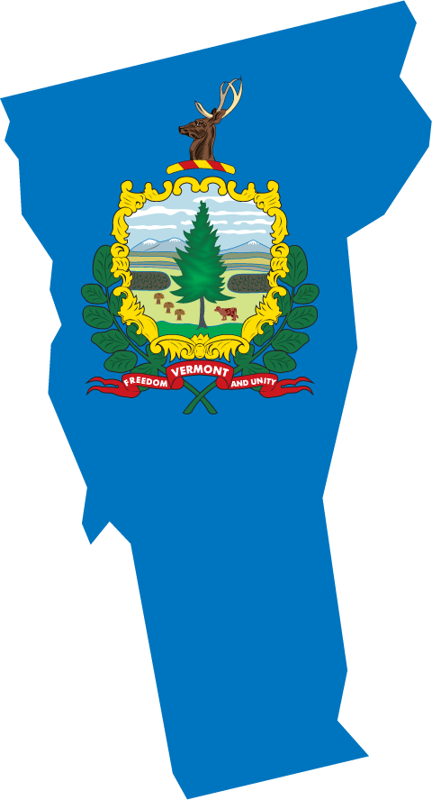 Vermont Shape State Flag Sticker, isolated printed sticker artwork