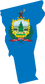 Vermont Shape State Flag Sticker, isolated printed sticker artwork