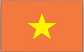 Vietnam flag sticker with yellow star on orange background