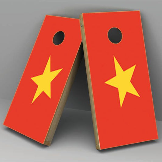 Vietnam Flag Cornhole Board Vinyl Decal Wrap