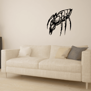 Earwig wall decal with black line-art design