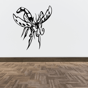 Black mosquito wall decal sticker with detailed line-art wings and body