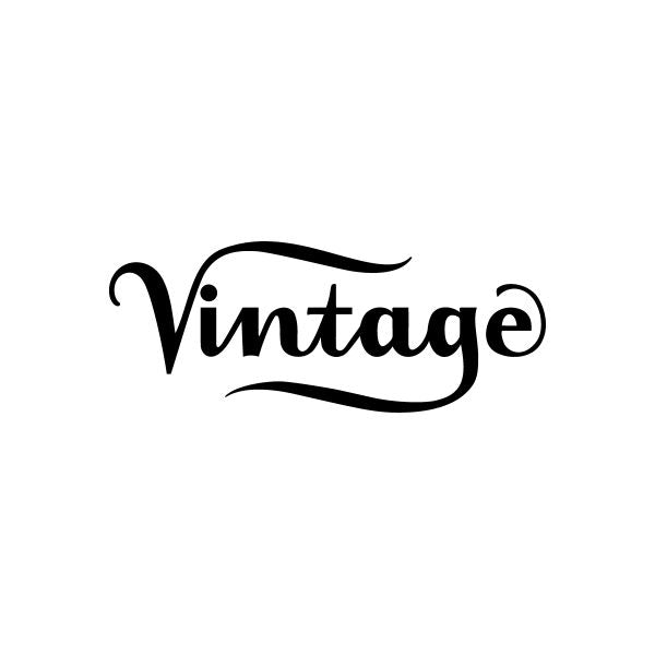 Vintage vinyl text decal sticker with black lettering