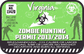 Green zombie hunting permit sticker with Virginia text, permit No. 13420, biohazard icon