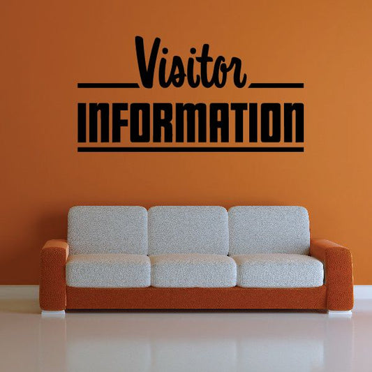 Image of Visitor Information Wall Decal - Vinyl Decal - Car Decal - Business Sign - MC760