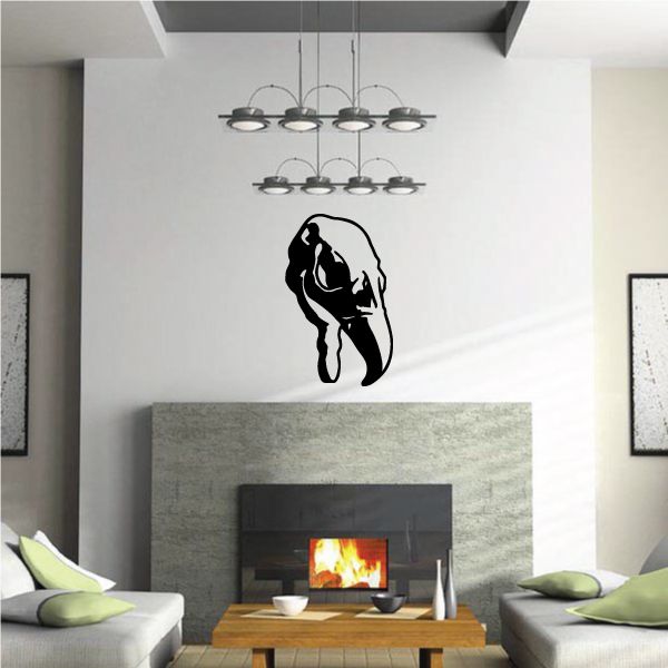 Vulture wall decal, black bird silhouette on white wall