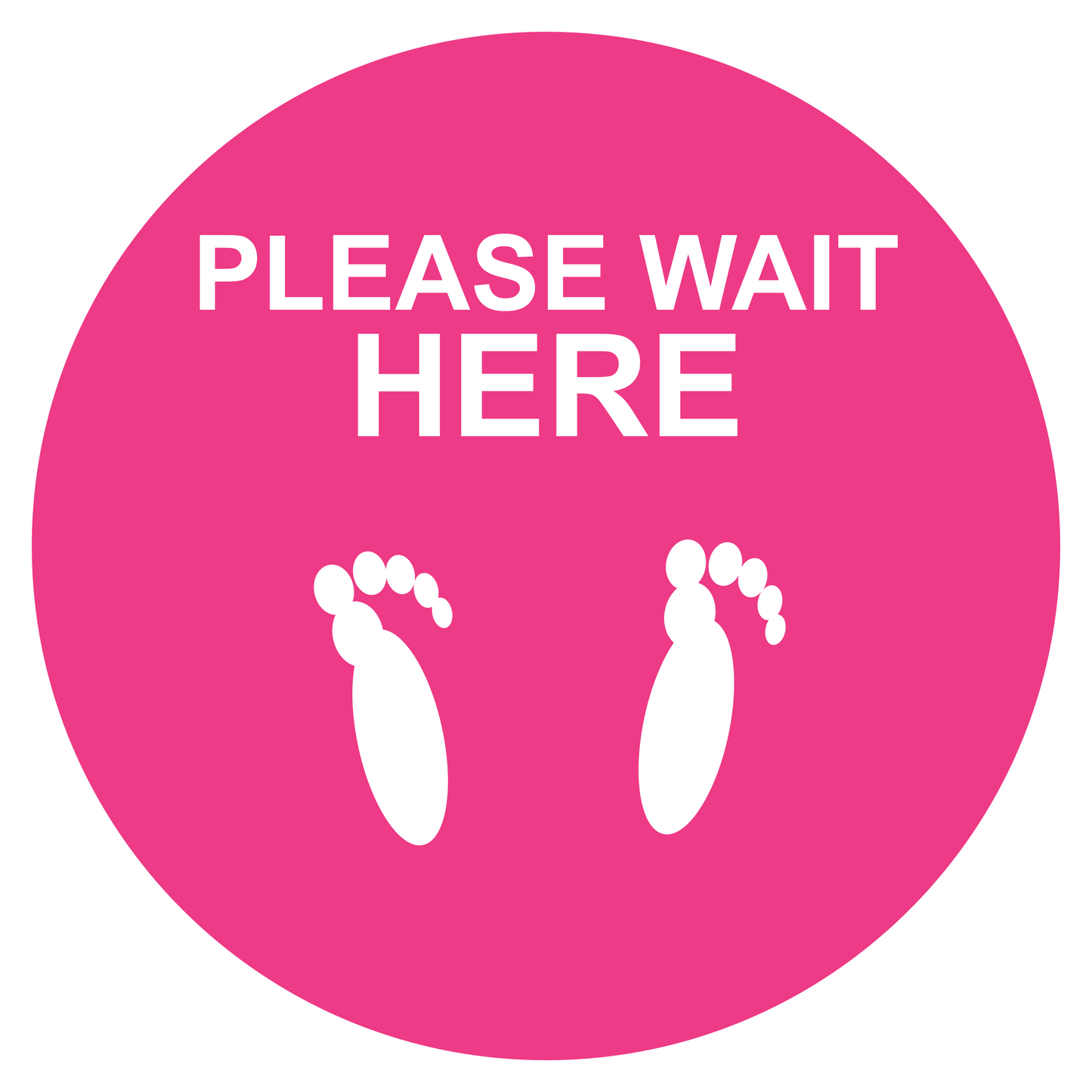 12" Pink Please Wait Here Non-Slip Flooring Sticker - Multi-Pack, isolated printed sticker artwork