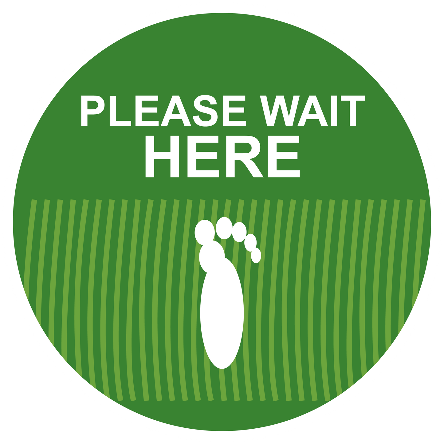 12" Grass Please Wait Here Non-Slip Flooring Sticker - Multi-Pack, isolated printed sticker artwork