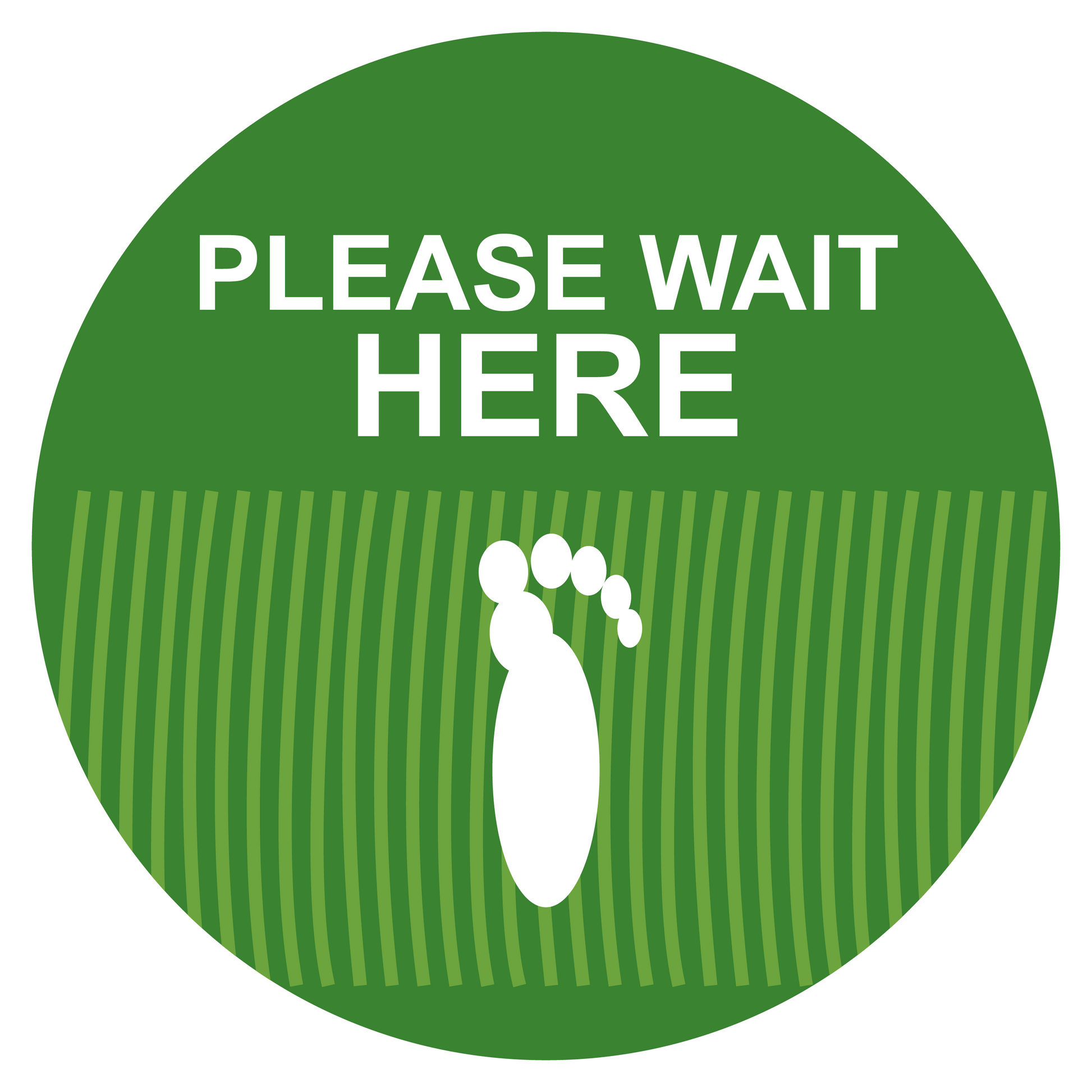 12" Grass Please Wait Here Non-Slip Flooring Sticker - Multi-Pack, isolated printed sticker artwork