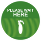12" Grass Please Wait Here Non-Slip Flooring Sticker - Multi-Pack, isolated printed sticker artwork